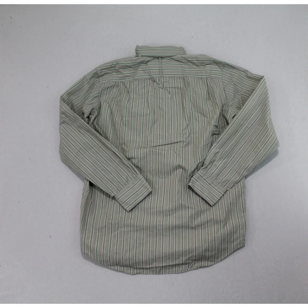 Banana Republic Men Beige Button Down Striped Casual Turkey Size Meduim